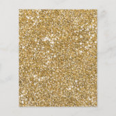 Faux Glitter Geel Glitter Textuur & Aangepaste Tek Flyer (Achterkant)
