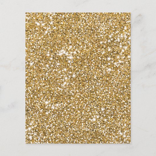 Faux Glitter Geel Glitter Textuur & Aangepaste Tek Flyer (Achterkant)