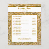 Faux Glitter Geel Glitter Textuur & Aangepaste Tek Flyer (Voorkant)