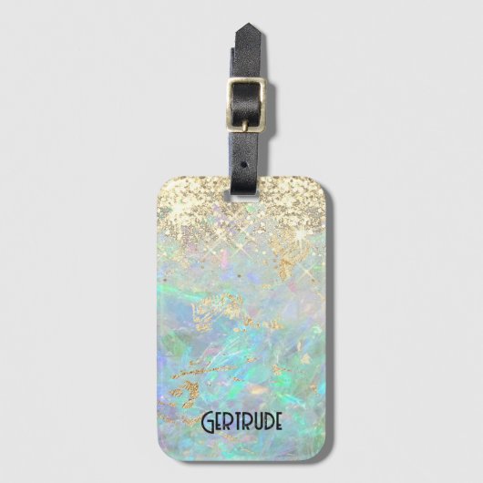faux glitter gemstone bagagelabel (Voorkant (verticaal))