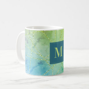 Faux Glitter Geometrisch Monogram Koffiemok
