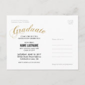 Faux Glitter Gold Afstuderen Foto Briefkaart Uitno (Achterkant)