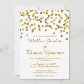 Faux Glitter Gold Confetti Wedding Kaart (Voorkant)