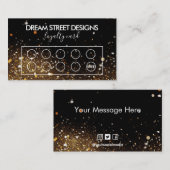 Faux Glitter Gold en Black Custom Loyalty Kaart Visitekaartje (Voorkant / Achterkant)