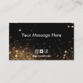 Faux Glitter Gold en Black Custom Loyalty Kaart Visitekaartje (Achterkant)