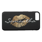 Faux Glitter Gold Kiss Case-Mate iPhone Case (Achterkant (Horizontaal))
