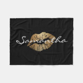 Faux Glitter Gold Kiss Fleece Deken (Voorkant (Horizontaal))