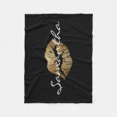 Faux Glitter Gold Kiss Fleece Deken (Voorkant)