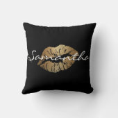 Faux Glitter Gold Kiss Kussen (Achterkant)