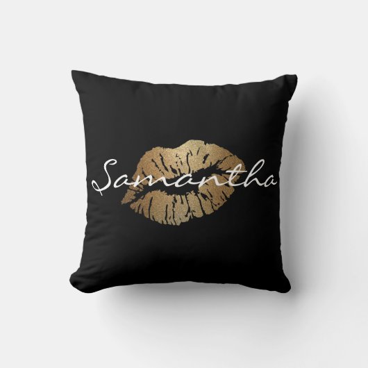Faux Glitter Gold Kiss Kussen (Voorkant)