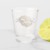 Faux Glitter Gold Kiss Shot Glas (Achterkant)