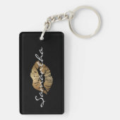 Faux Glitter Gold Kisses Sleutelhanger (achterkant)