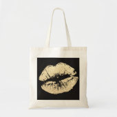 Faux Glitter Gold Lips Budget Tas Winkelzak (Voorkant)