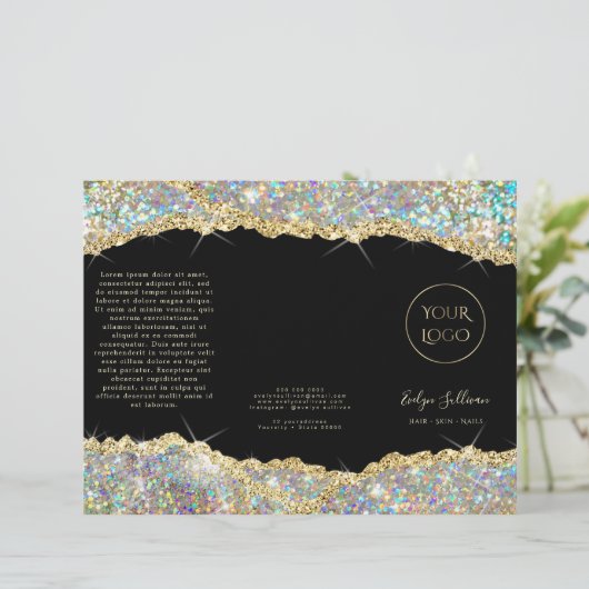 Faux glitter Gold sequin brochure (Staand voorkant)