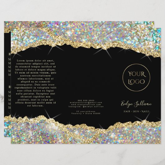 Faux glitter Gold sequin brochure (Voorkant / Achterkant)