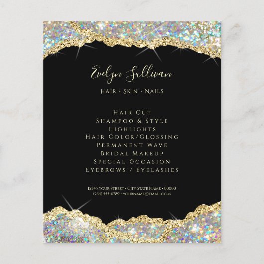 Faux glitter Gold sequin flyer (Voorkant)