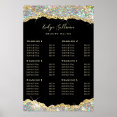 Faux glitter gold sequin price list poster (Voorkant)