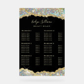 Faux Glitter Gold Sequin prijslijst Acryl Bord (Voorkant)