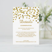 Faux Glitter Gold Wedding — Kaart met details (Staand voorkant)