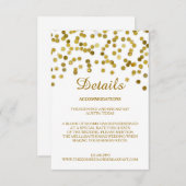 Faux Glitter Gold Wedding — Kaart met details (Voorkant / Achterkant)