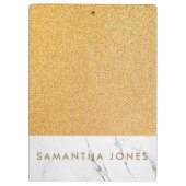 Faux Glitter Gold White Marble - speciaal geperson Klembord (Achterkant)