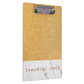 Faux Glitter Gold White Marble - speciaal geperson Klembord (Rechts)