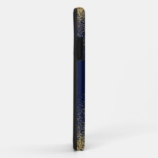 Faux Glitter Goud Monogram Naam Case-Mate iPhone Case (Achterkant/rechts)