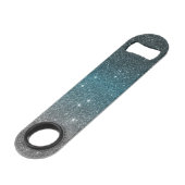  Faux Glitter Gradiënt in Zwart, Blauw, Wit Speed Flessenopener (Achterkant Gekanteld)