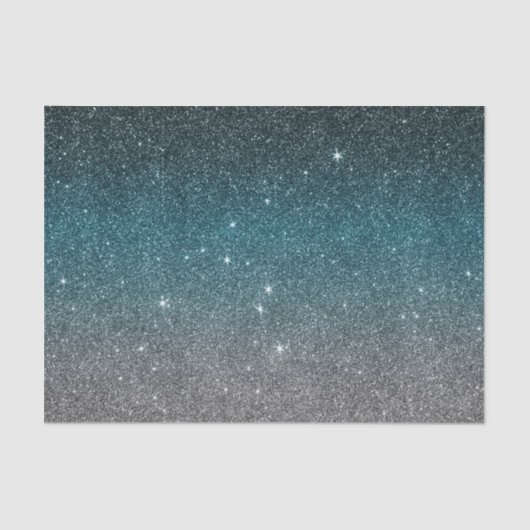  Faux Glitter Gradiënt in Zwart, Blauw, Wit Tissuepapier (Voorkant)