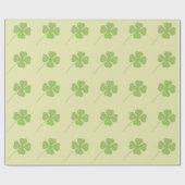 Faux Glitter Groene Klavers Cadeaupapier (Vlak)