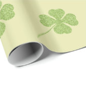 Faux Glitter Groene Klavers Cadeaupapier (Rol Hoek)
