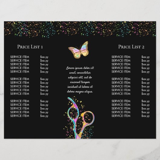 faux glitter hair stylist brochure (Achterkant)