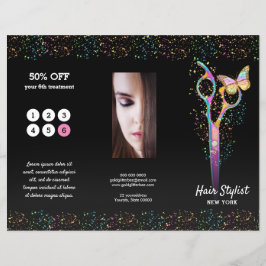 faux glitter hair stylist brochure