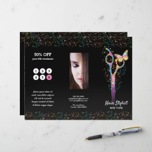 faux glitter hair stylist brochure