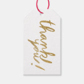 Faux Glitter Handwrite White Hartelijk dank Gift L Cadeaulabel (Voorkant)