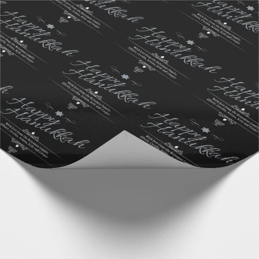 Faux Glitter Hanukkah Cadeaupapier (Hoek)