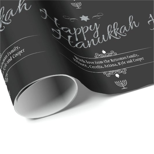 Faux Glitter Hanukkah Cadeaupapier (Rol Hoek)