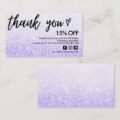 Faux Glitter Hartelijk dank Visitekaartje (Voorkant / Achterkant)