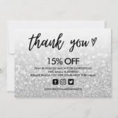 Faux Glitter Hartelijk dank voor mediumtoevoeging Kaart (Voorkant)