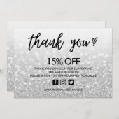 Faux Glitter Hartelijk dank voor mediumtoevoeging Kaart (Voorkant / Achterkant)