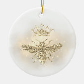 faux glitter honey bee keramisch ornament (Voorkant)