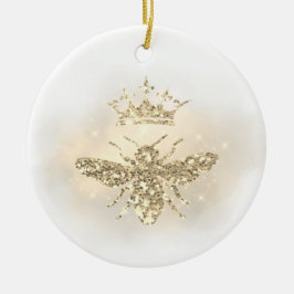 faux glitter honey bee keramisch ornament