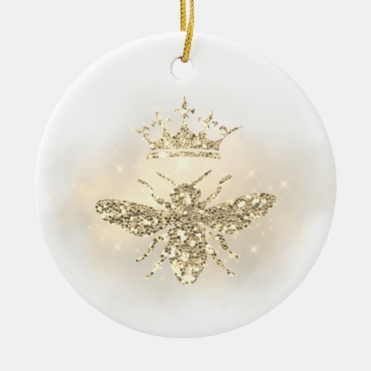 faux glitter honey bee keramisch ornament (Voorkant)