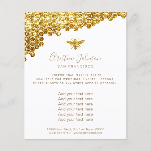 faux glitter honingraat flyer (Voorkant)