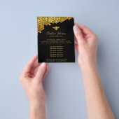 faux glitter honingraat zwarte achtergrond flyer (Hand)