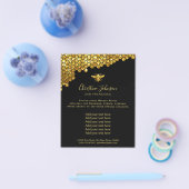 faux glitter honingraat zwarte achtergrond flyer (Enkel)