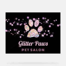 faux glitter huisdier salon acryl bord