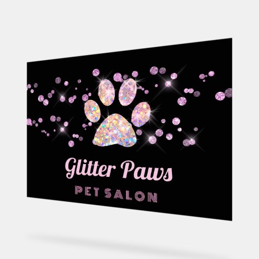 faux glitter huisdier salon acryl bord (Hoek)