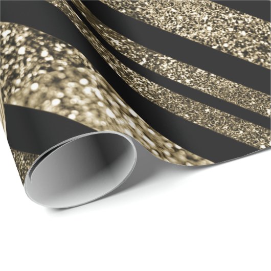 Faux Glitter & Jewels Gold & Black Tones Cadeaupapier (Rol Hoek)