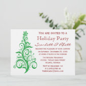 Faux Glitter kerstboomfeest Kaart (Staand voorkant)